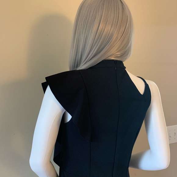 NWOT Black Asymmetrical Tea Length Dress - Picture 4 of 7